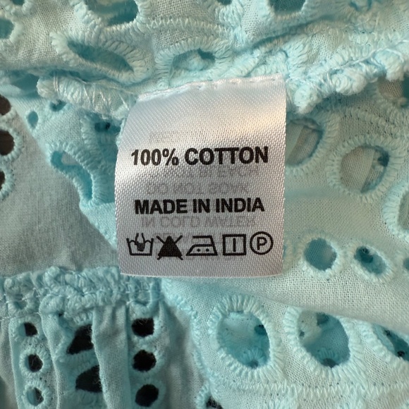 Melissa Odabash Girls Ashley Kaftan Dress Size 4 Cover‎ Up Eyelet Cotton - Picture 8 of 8